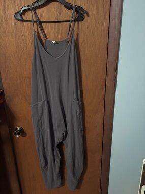 Willow Dark Gray Casual Cropped Strap Jumpsuit
